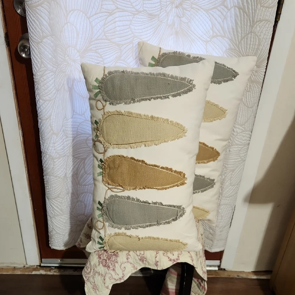 Easter Carrot Burlap Accent Pillows, Set of 2 - Rustic Cottagecore